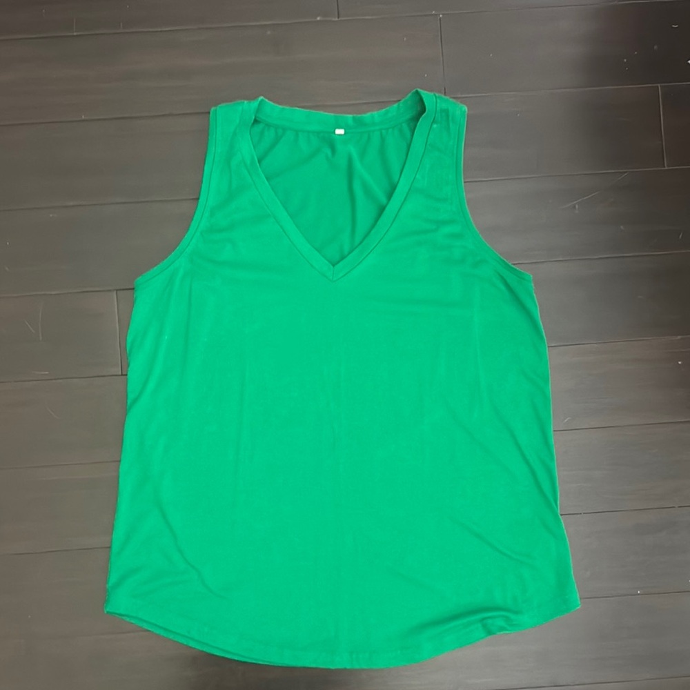 Amazon Green Tank Top with V-Neckline